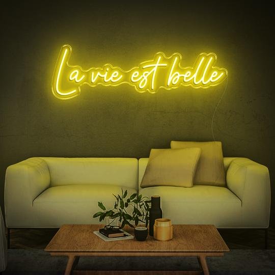 LA VIE EST BELLE NEON SIGN YELLOW 540x