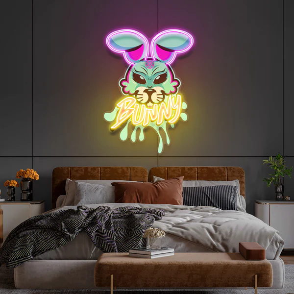 Bunny Gangsta Artwork Led Neon Sign Light