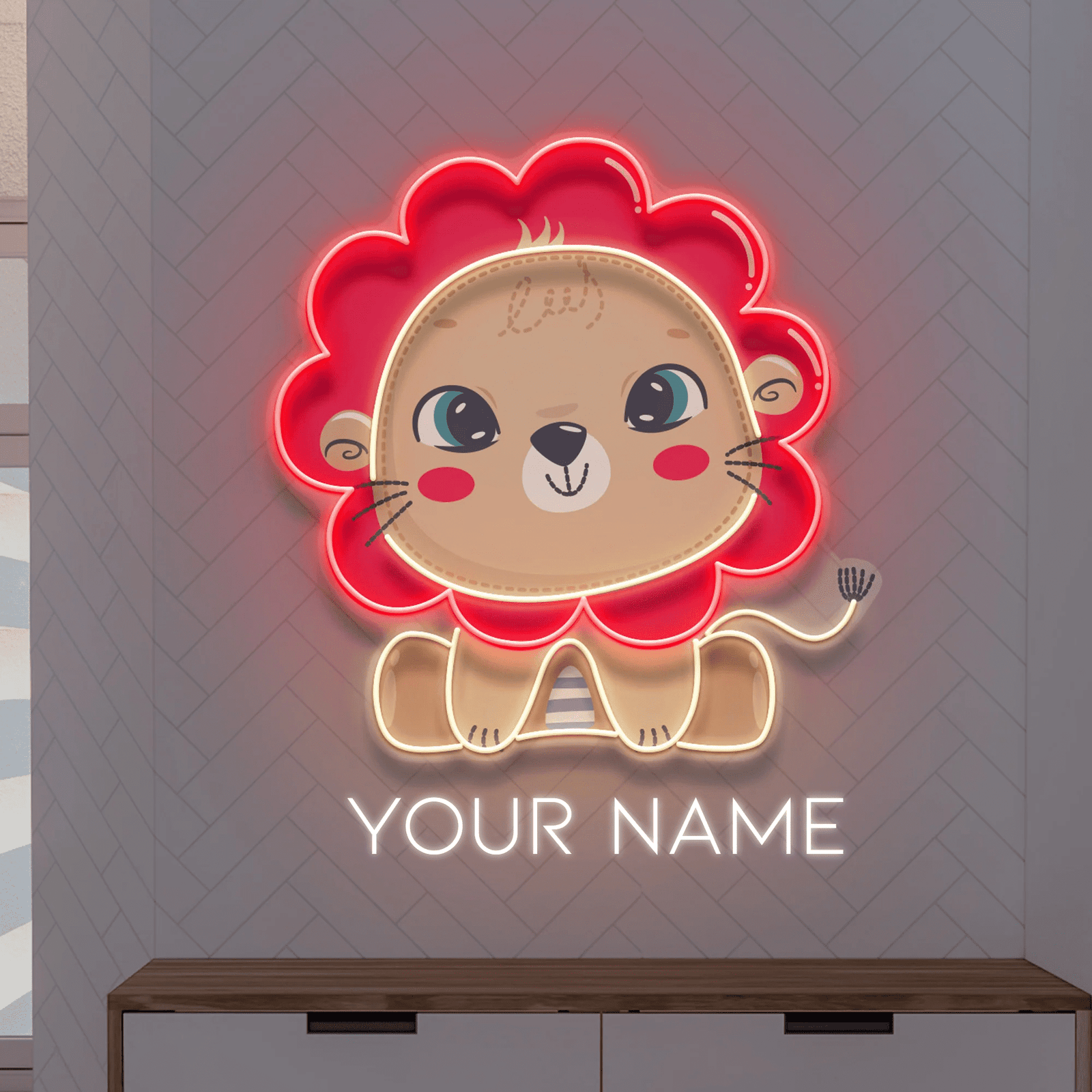 Personalized Baby Rabbit Girl Gift For Kids Artwork Led Neon Sign Light