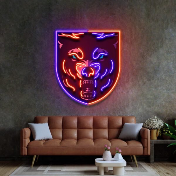 Angry Wolf Head LED Neon Sign Light Pop Art