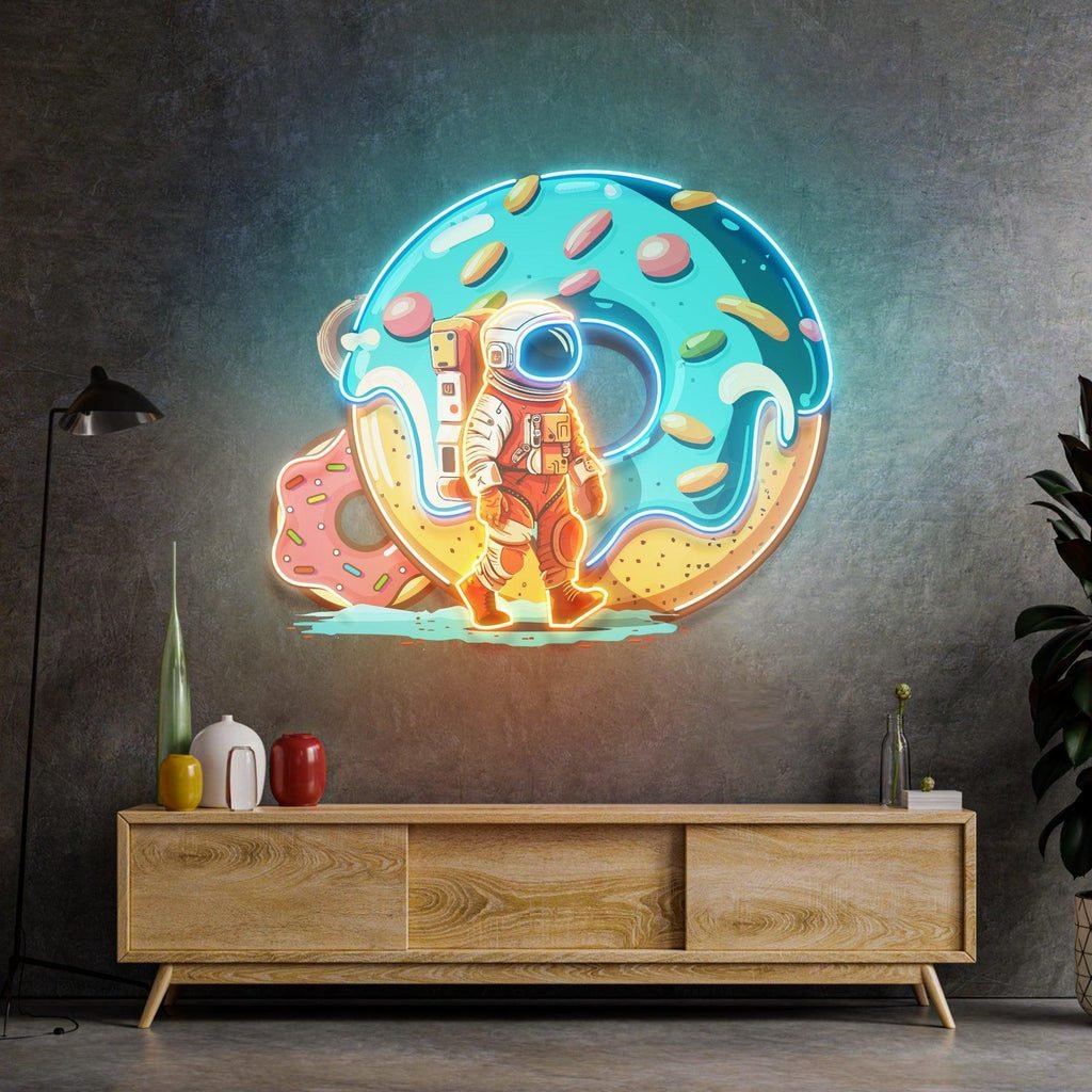 Astronaut Donut Led Neon Acrylic Artwork - Image 3