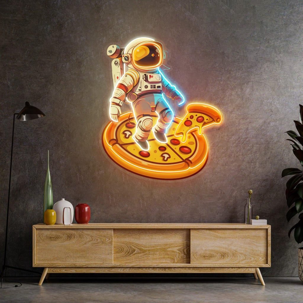 Astronaut Pizza Led Neon Acrylic Artwork - Image 4