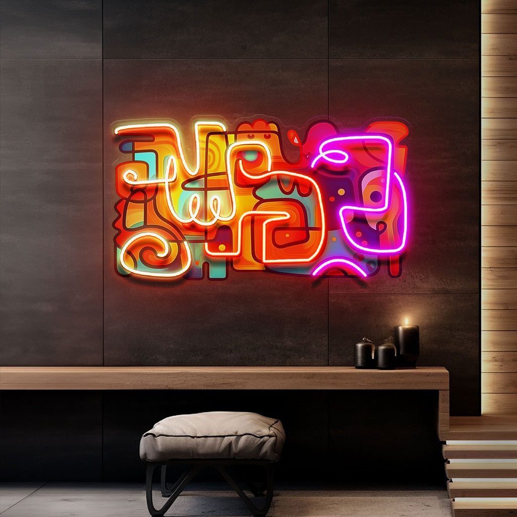 Colorful Scribble Abstract Art LED Neon Sign Light Pop Art - Image 4