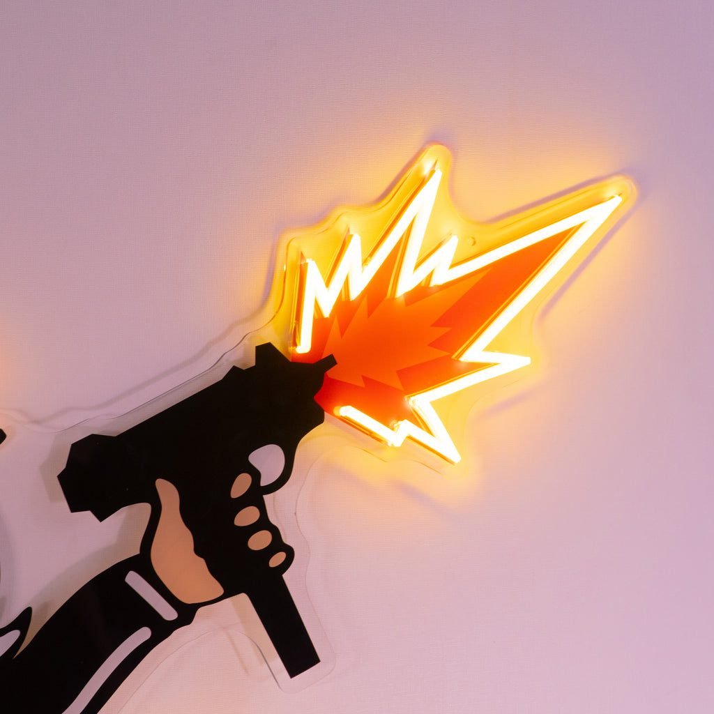 Violent Monopoly Gun Led Neon Acrylic Artwork (6) - Image 3