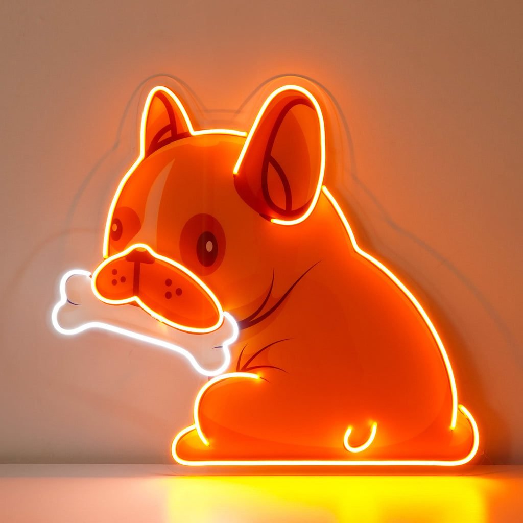 Dog Gnawing Bone LED Neon Sign Light Pop Art - Image 3