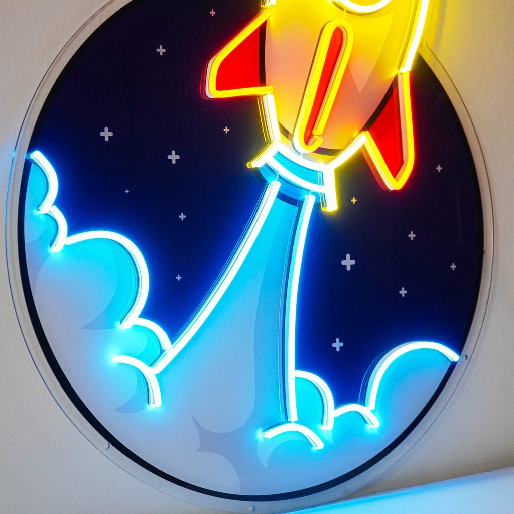 Rocket Led Neon Acrylic Artwork - Image 2