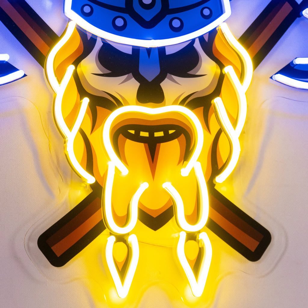 Skull Viking Warrior LED Neon Sign Light Pop Art - Image 3