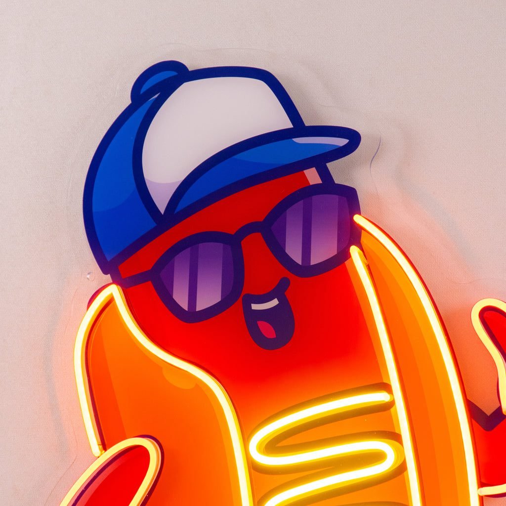 Sportie Hotdog Guy LED Neon Sign Light Pop Art - Image 2