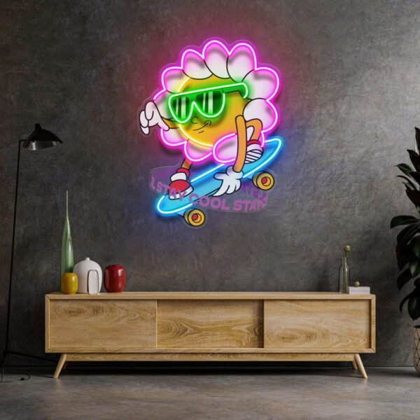 Daisy Flower Groovy LED Neon Sign Light Pop Art