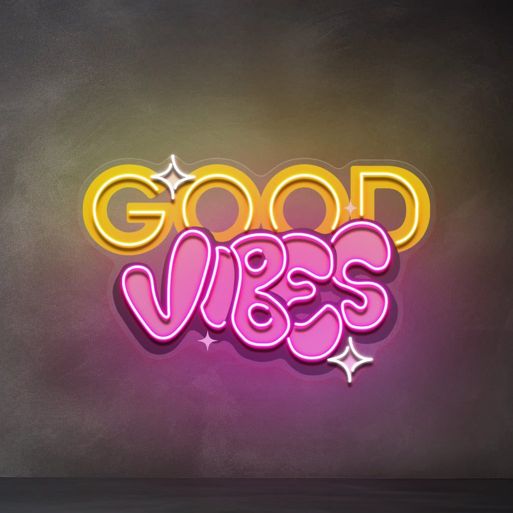Dynamic Callipraphy GOOD VIBES LED Neon Sign Light Pop Art - Image 3
