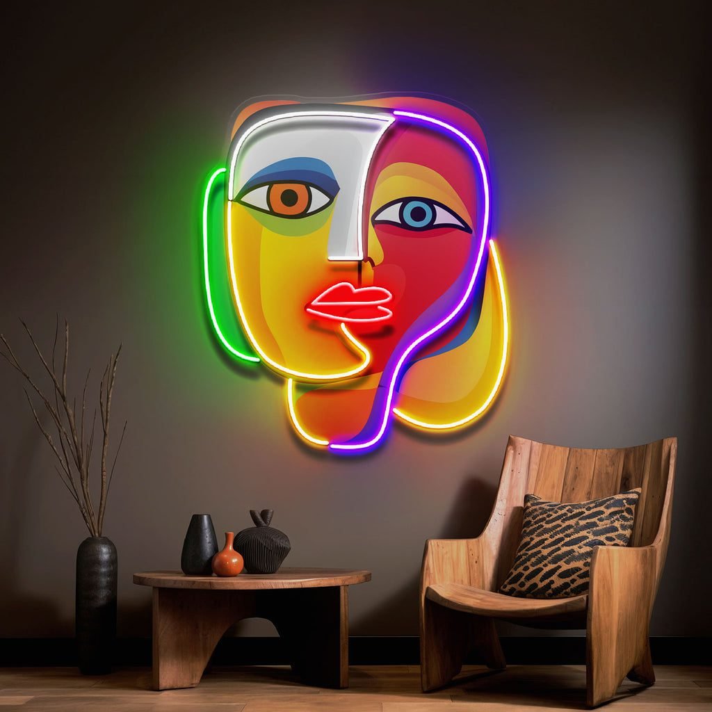 Elegant Looking Portrait Abstract Art LED Neon Sign Light Pop Art - Image 3