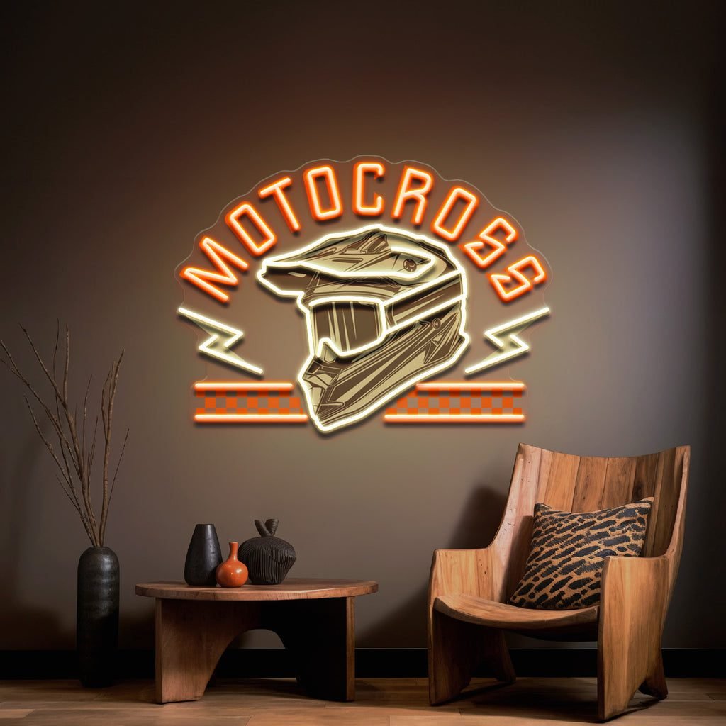 Racing Helmet Vibing LED Neon Sign Light Pop Art - Image 3