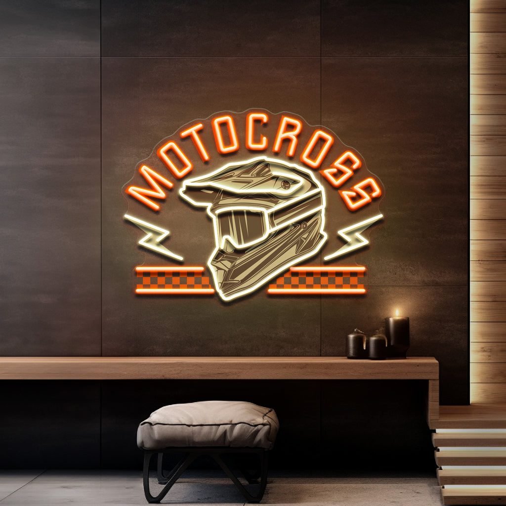 Racing Helmet Vibing LED Neon Sign Light Pop Art - Image 2