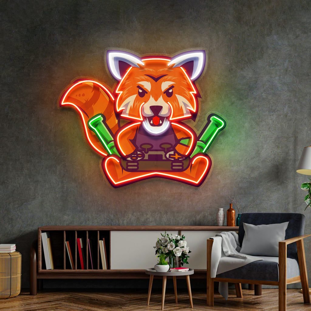 Red Fox Esport LED Neon Sign Light Pop Art - Image 3