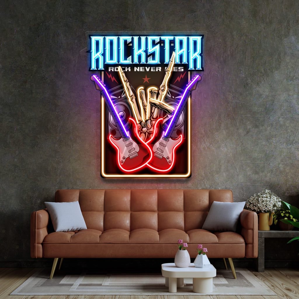 Rock Star LED Neon Sign Light Pop Art - Image 3