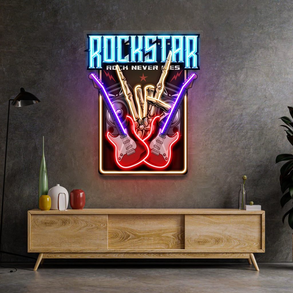 Rock Star LED Neon Sign Light Pop Art - Image 2