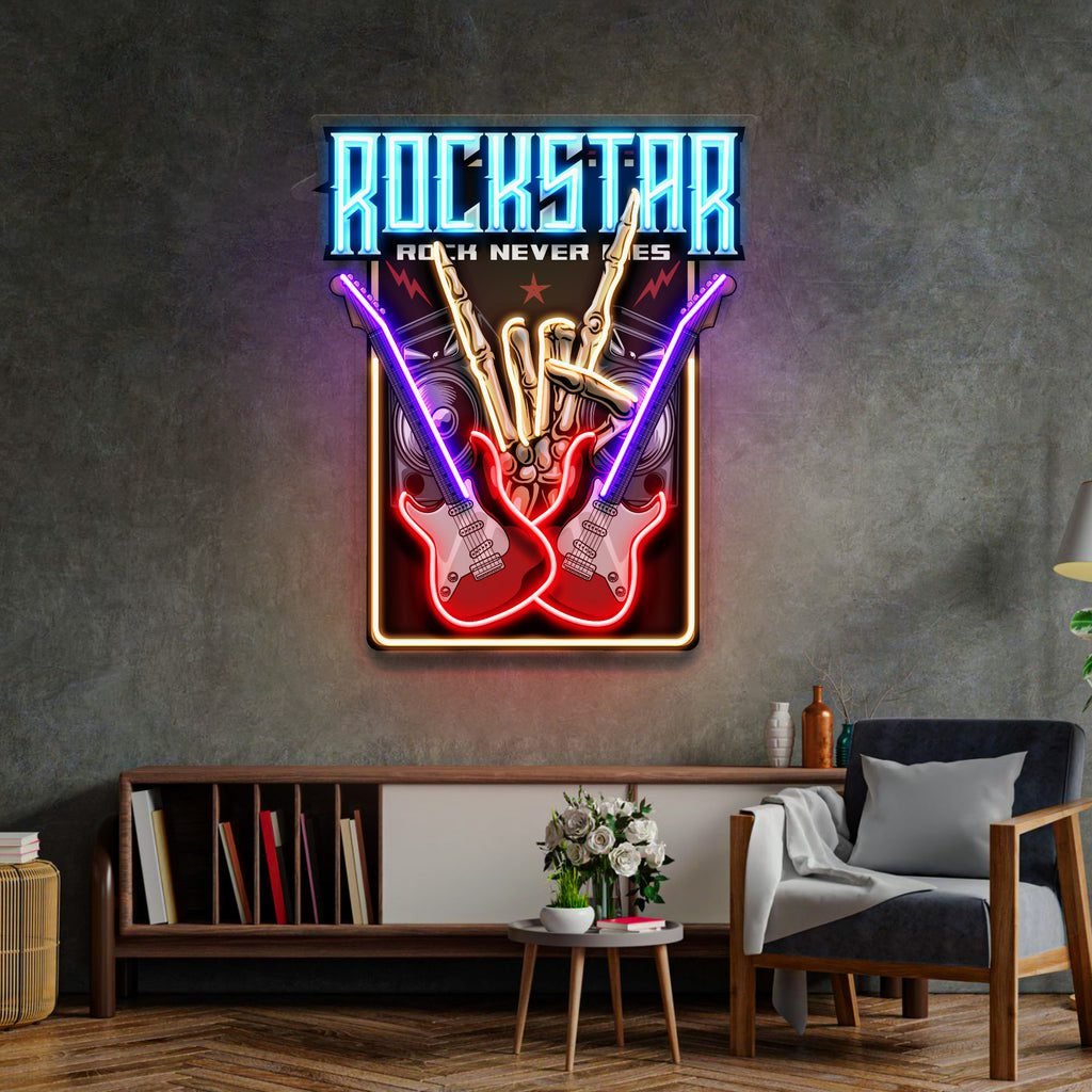 Rock Star LED Neon Sign Light Pop Art - Image 4