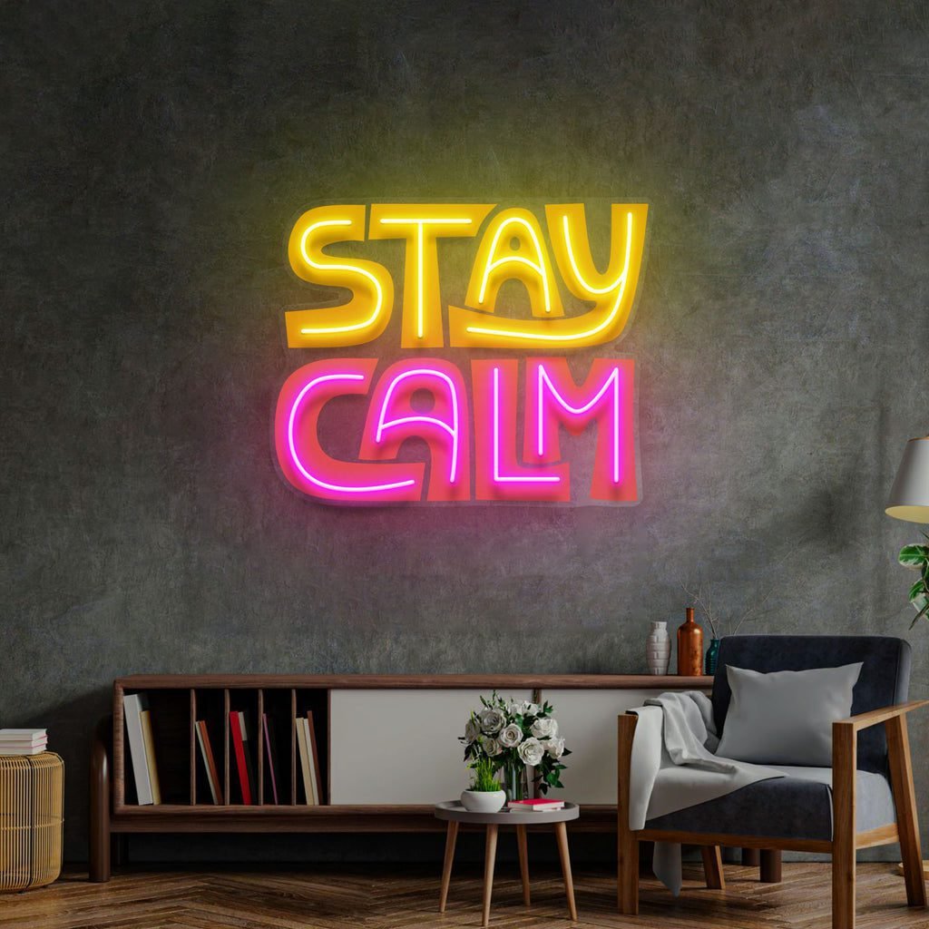 Stay Calm LED Neon Sign Light Pop Art - Image 3