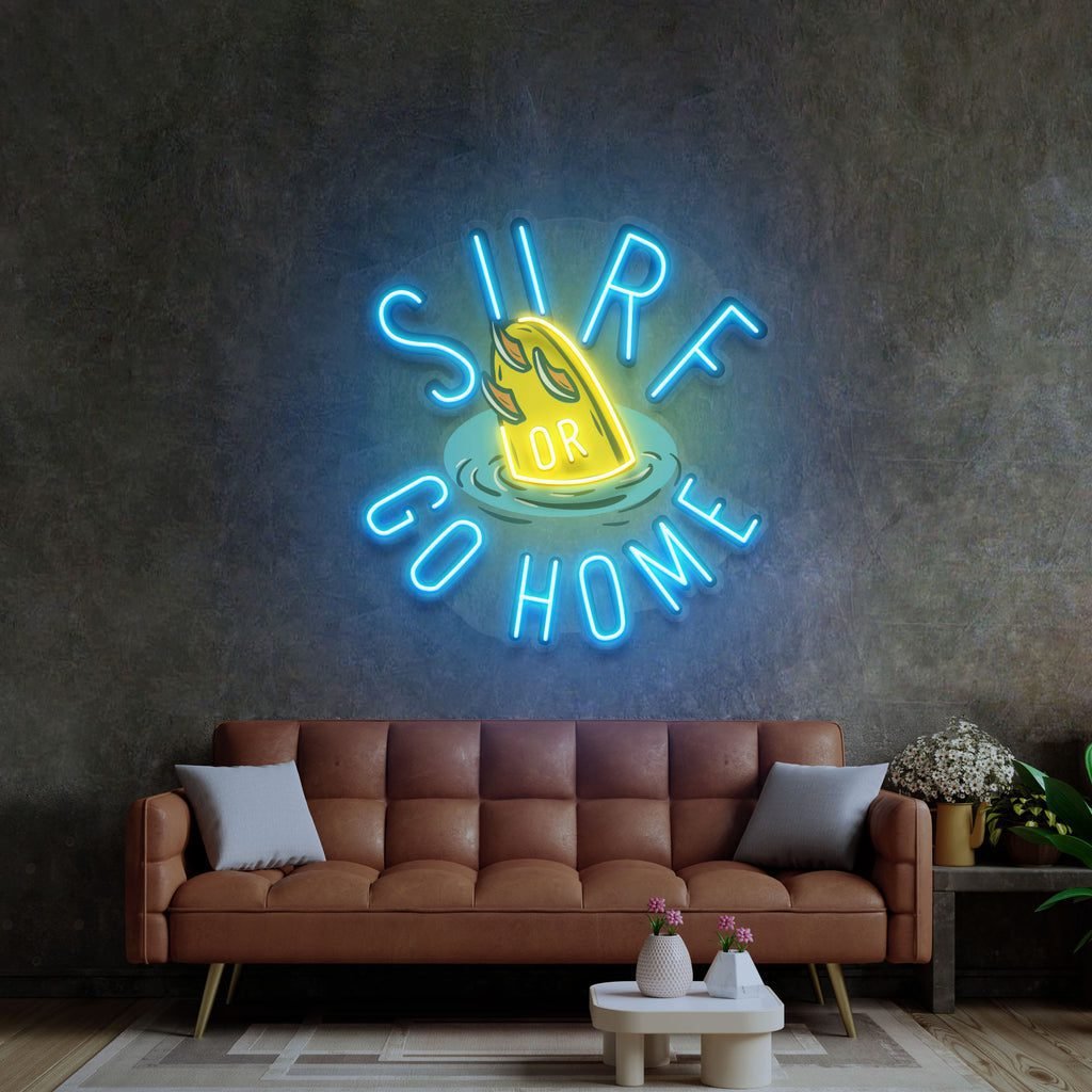 Surf or Go Home LED Neon Sign Light Pop Art - Image 2