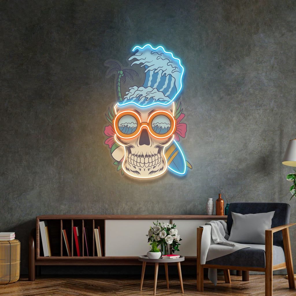 Skull Beach LED Neon Sign Light Pop Art - Image 4