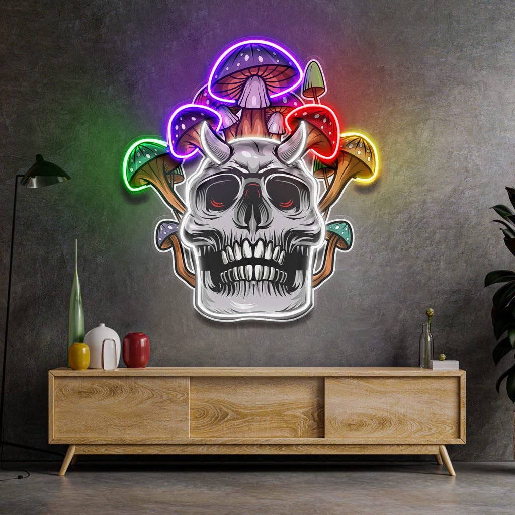 Skull Mushroom LED Neon Sign Light Pop Art - Image 3