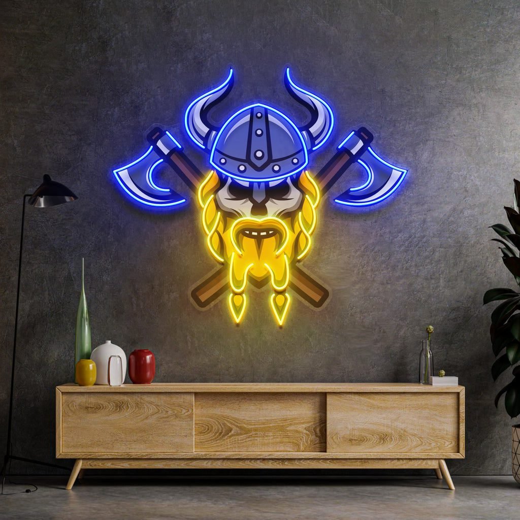 Skull Viking Warrior LED Neon Sign Light Pop Art - Image 4