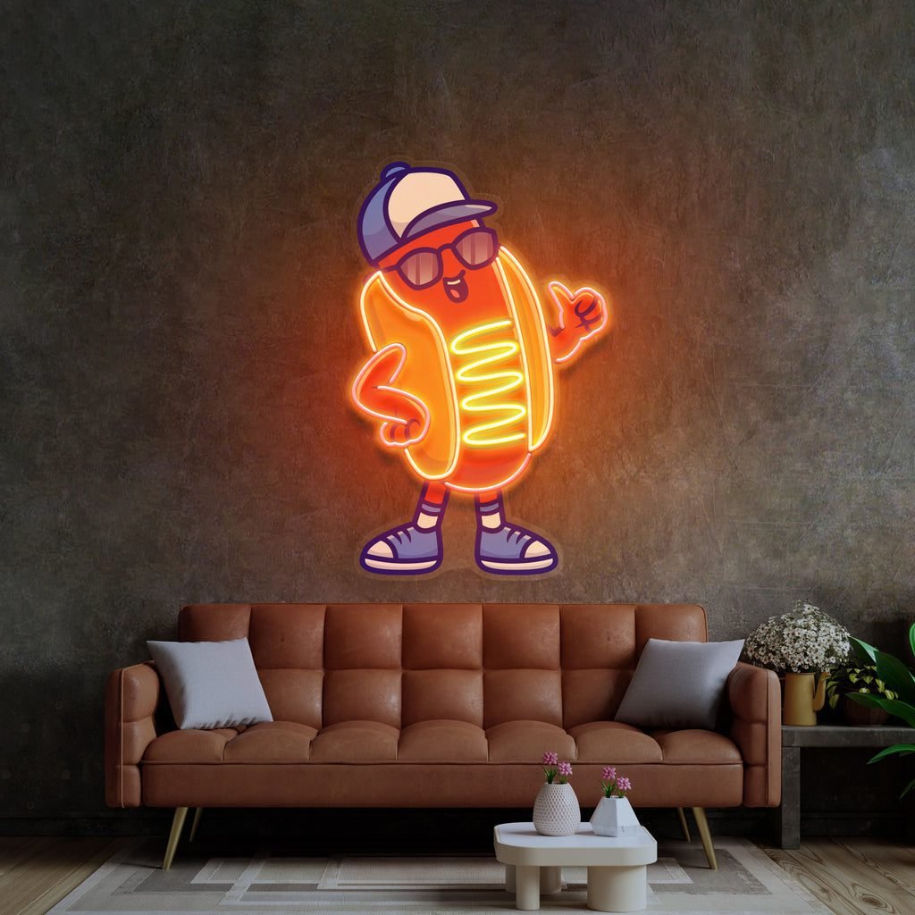 Sportie Hotdog Guy LED Neon Sign Light Pop Art - Image 4