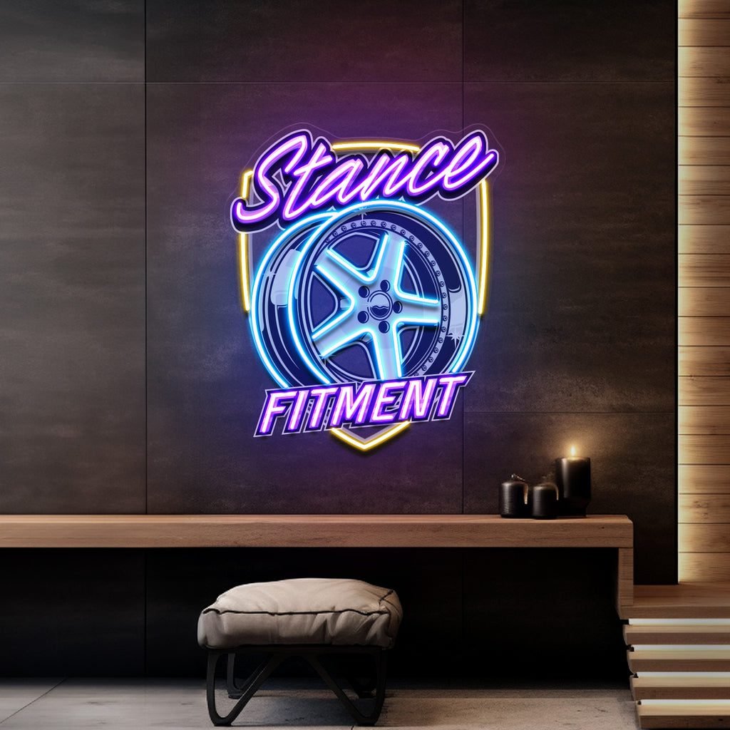 Stance Wheel Fitment For Racing LED Neon Sign Light Pop Art - Image 2