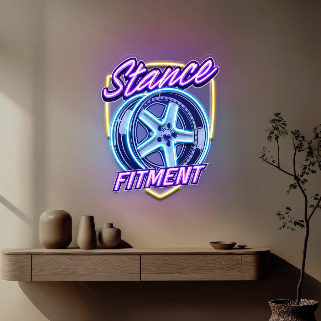 Stance Wheel Fitment For Racing LED Neon Sign Light Pop Art - Image 4