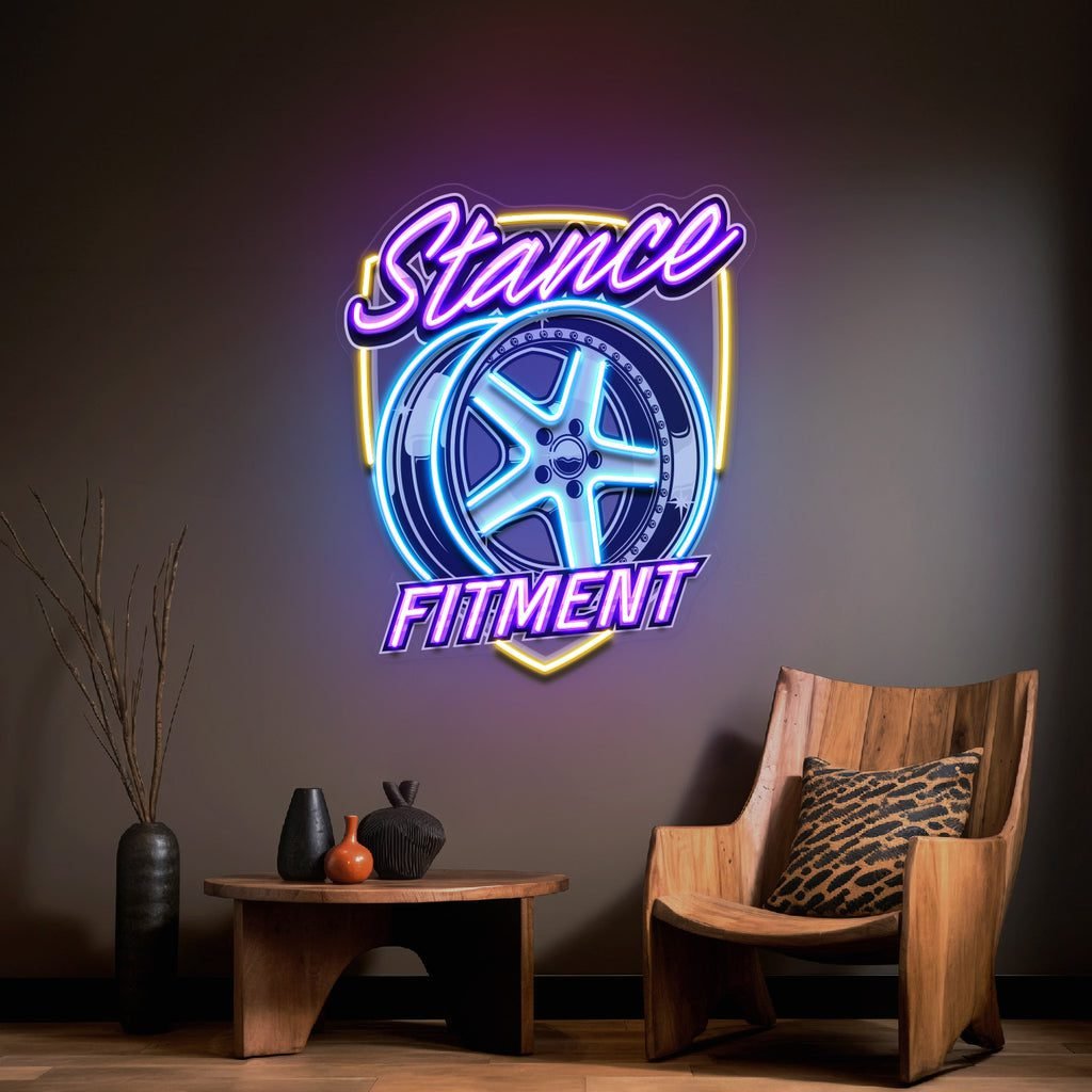 Stance Wheel Fitment For Racing LED Neon Sign Light Pop Art - Image 3