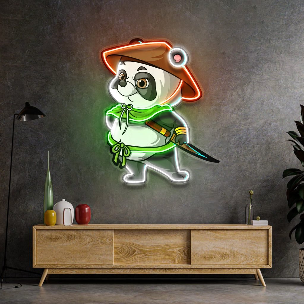 The Samurai Panda LED Neon Sign Light Pop Art - Image 2