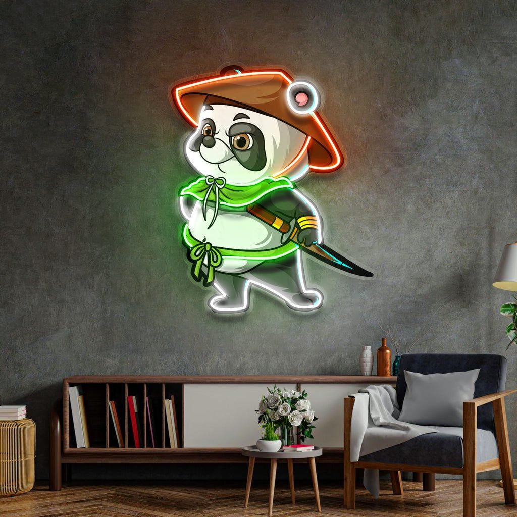 The Samurai Panda LED Neon Sign Light Pop Art - Image 4