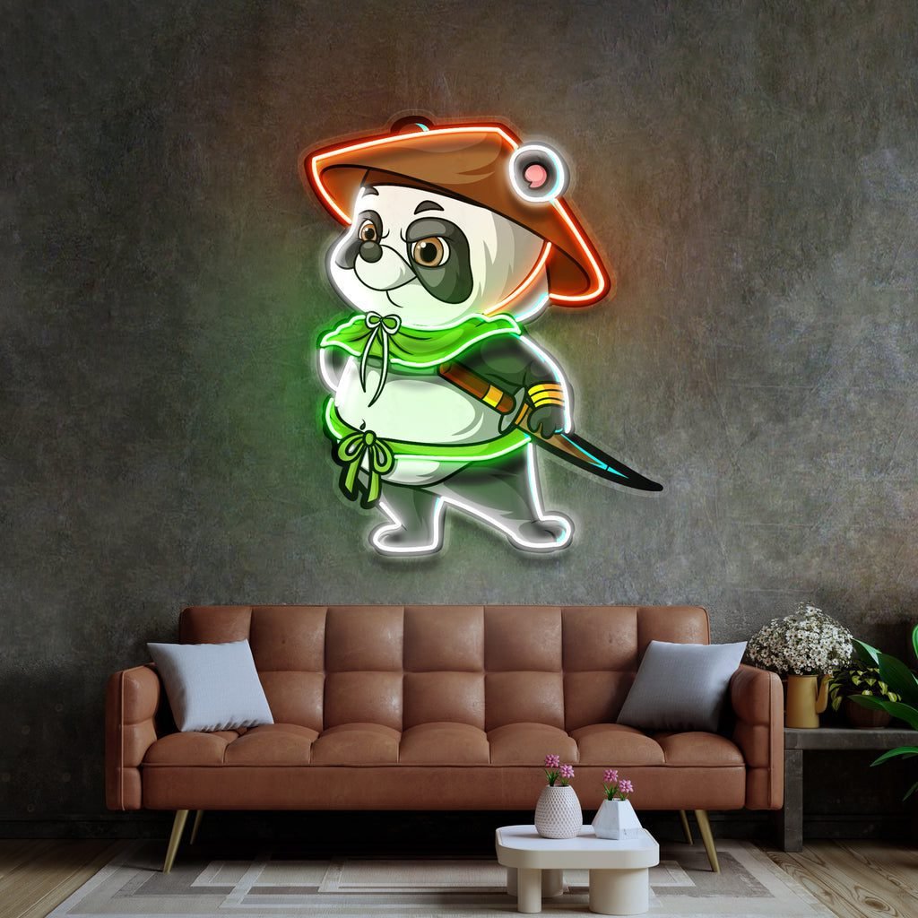 The Samurai Panda LED Neon Sign Light Pop Art - Image 3