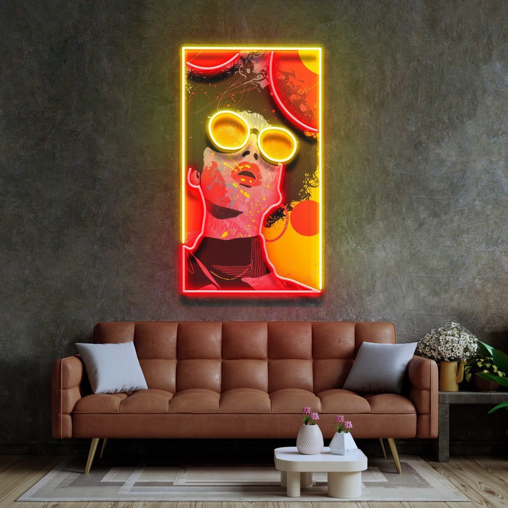 Vibrant Retro Pop Art Woman Portrait LED Neon Sign Light Pop Art - Image 3