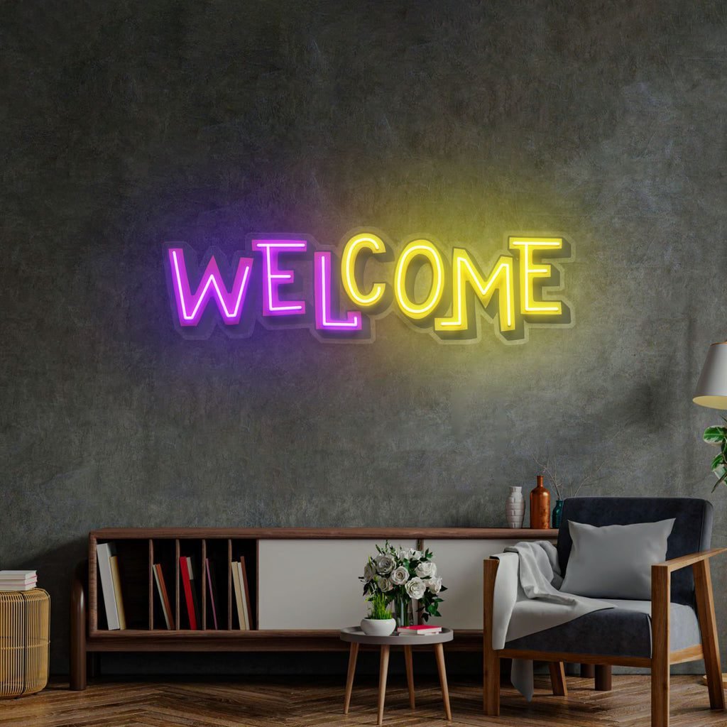 Welcome LED Neon Sign Light Pop Art - Image 3