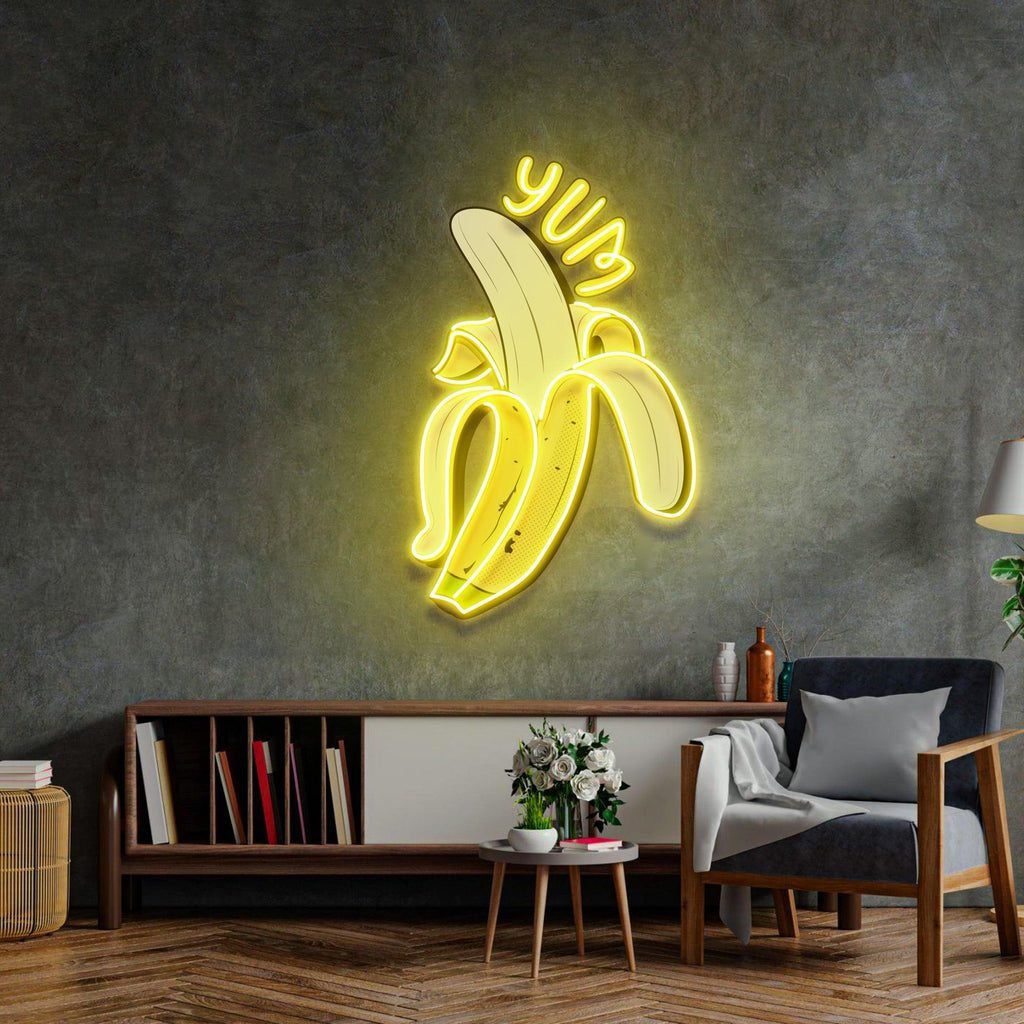 Yum Banana Led Neon Acrylic Artwork - Image 3