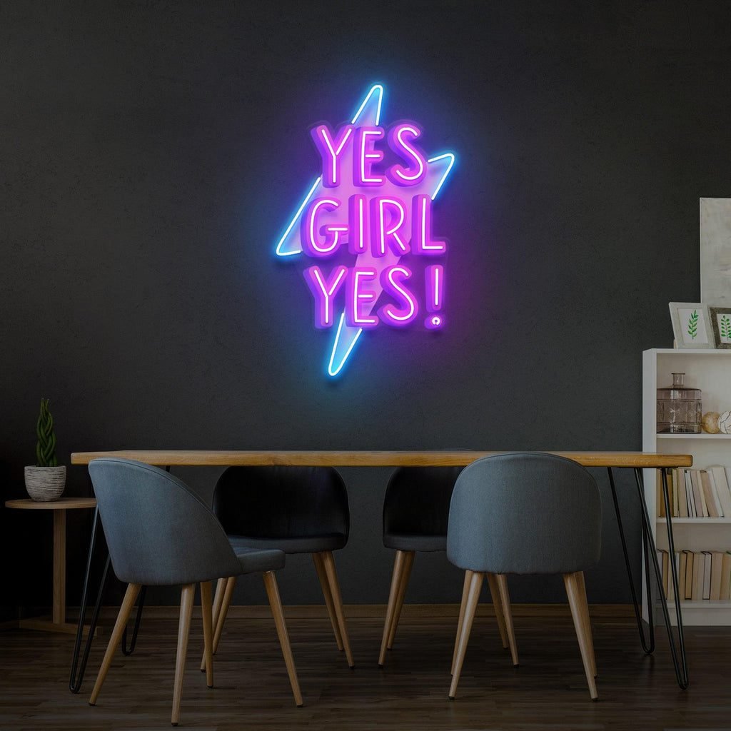 Yes Girl Yes Led Neon Acrylic Artwork - Image 3