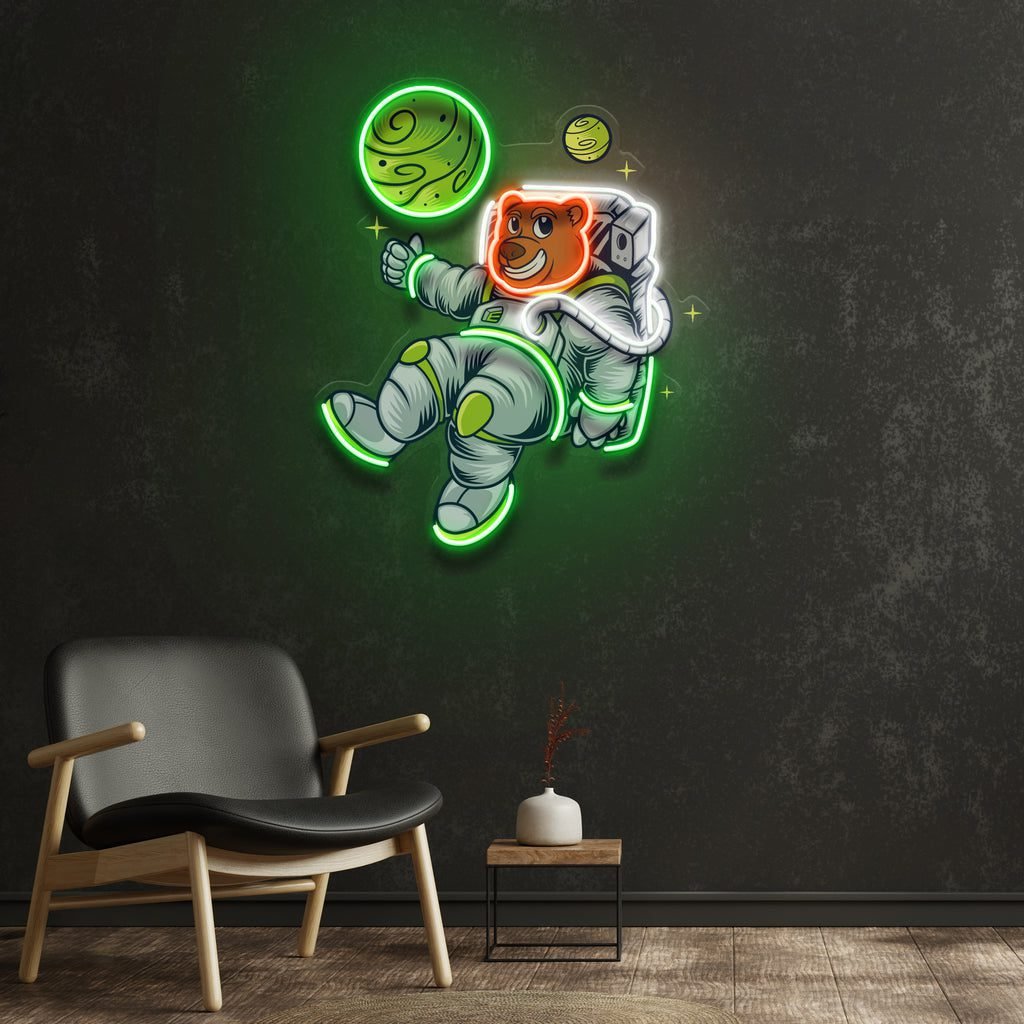 Bear Space LED Neon Sign Light Pop Art - Image 3