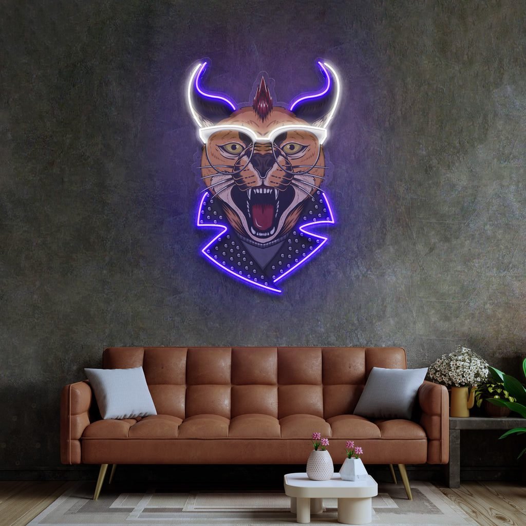 Caracal Cat LED Neon Sign Light Pop Art