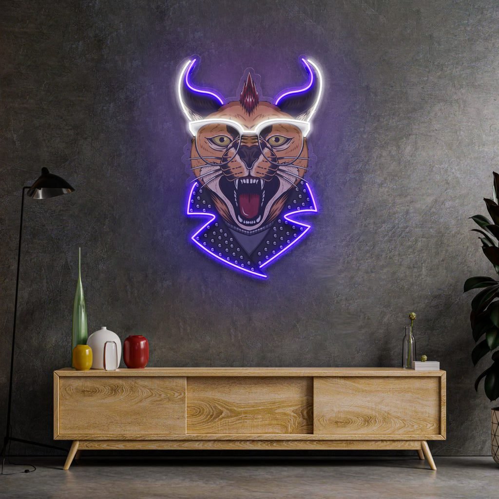 Caracal Cat LED Neon Sign Light Pop Art - Image 2