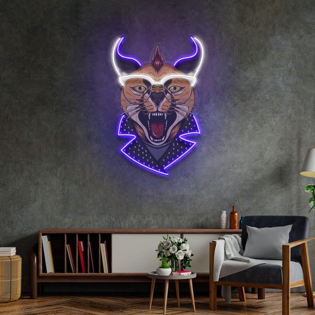 Caracal Cat LED Neon Sign Light Pop Art - Image 3