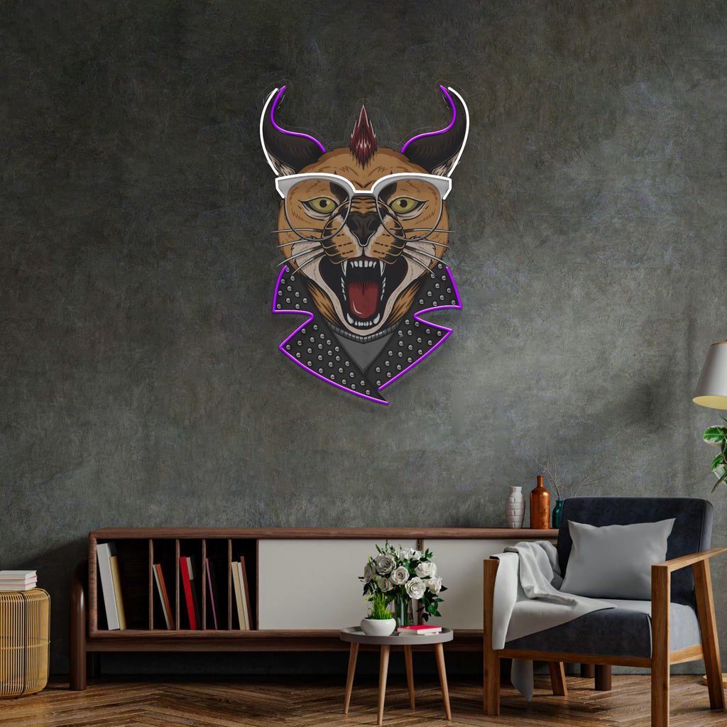 Caracal Cat LED Neon Sign Light Pop Art - Image 4