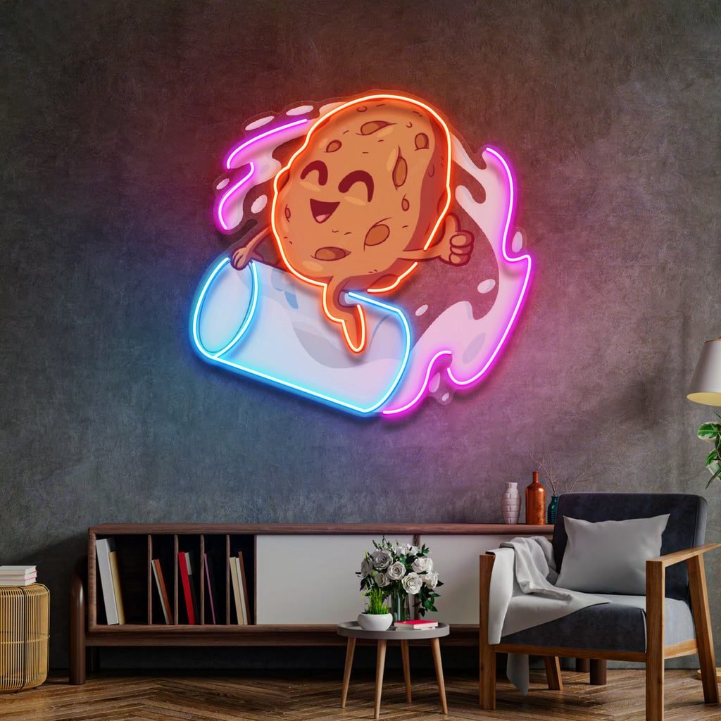 Cookie Riding a Glass LED Neon Sign Light Pop Art - Image 3