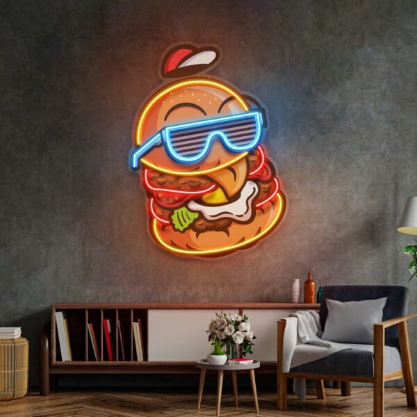 Cool Hamburger LED Neon Sign Light Pop Art