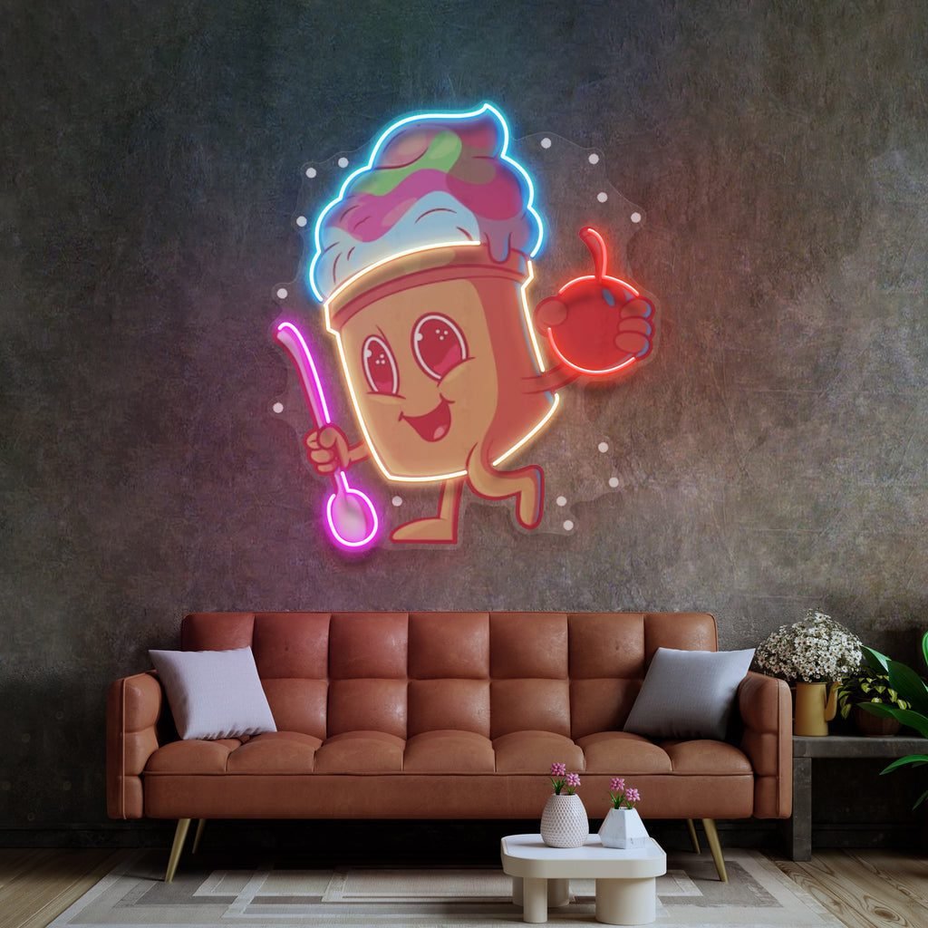 Cool Ice Cream LED Neon Sign Light Pop Art - Image 2