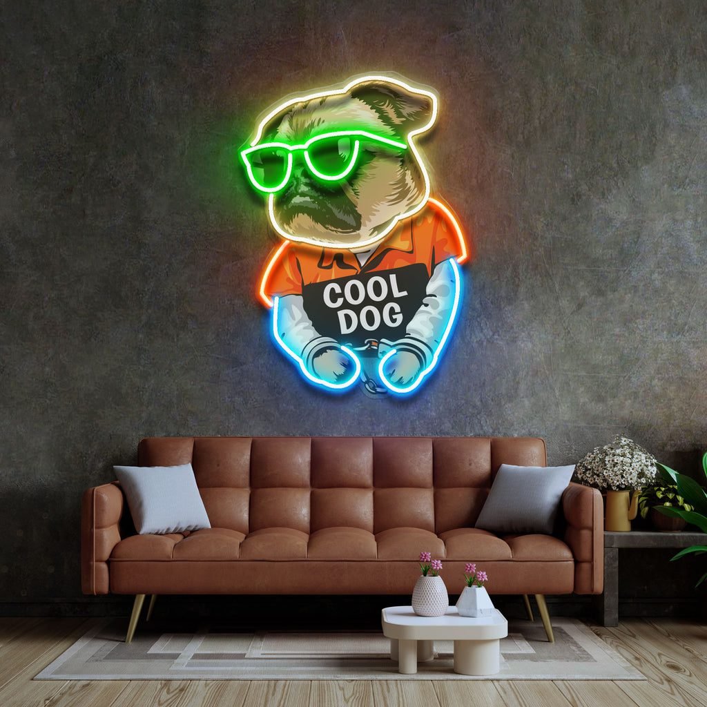 Cool Pug LED Neon Sign Light Pop Art - Image 2