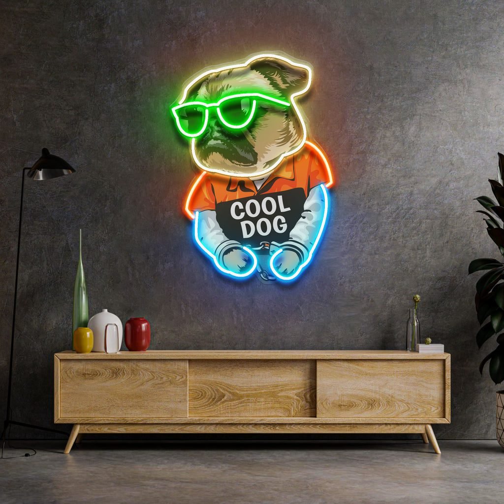 Cool Pug LED Neon Sign Light Pop Art - Image 3