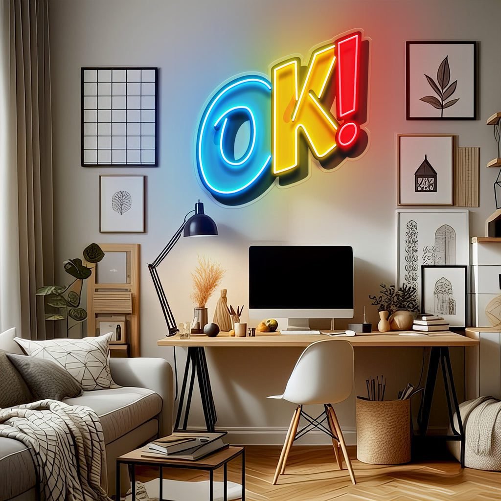 Ok Sign LED Neon Sign Light Pop Art - Image 2