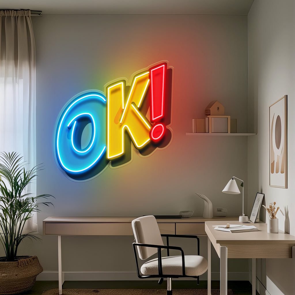 Ok Sign LED Neon Sign Light Pop Art - Image 4