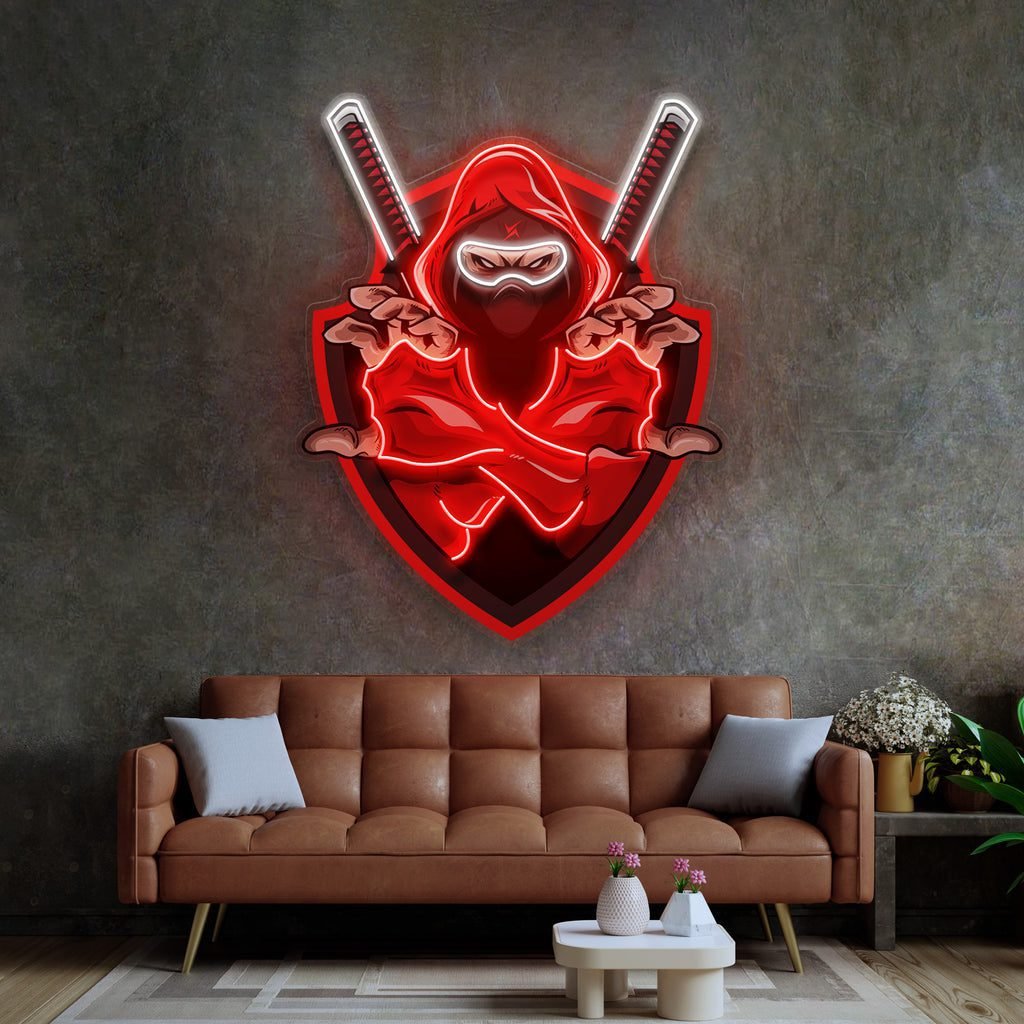 Red Ninja LED Neon Sign Light Pop Art - Image 4